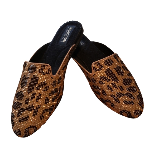 Kenneth Cole Reaction Shoes - KENNETH COLE REACTION LADIES VIV SLIDE JEWEL MULE GOLD AND LEOPARD SZ 6 NWOT